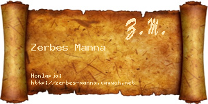 Zerbes Manna névjegykártya
